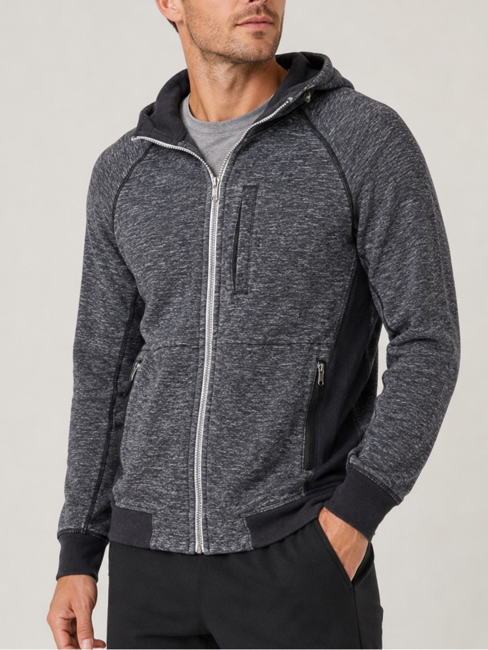 Lululemon Best Coast Zip Hoodie Men’s Medium Heathered Gray Cotton Fleece
